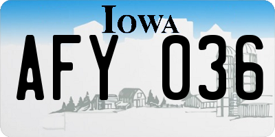 IA license plate AFY036