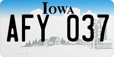 IA license plate AFY037