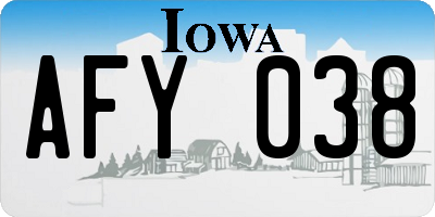 IA license plate AFY038