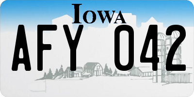 IA license plate AFY042