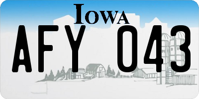IA license plate AFY043