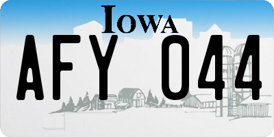 IA license plate AFY044