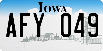 IA license plate AFY049