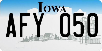 IA license plate AFY050