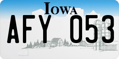 IA license plate AFY053