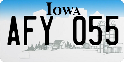 IA license plate AFY055