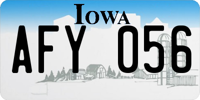 IA license plate AFY056