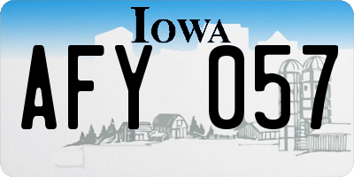 IA license plate AFY057