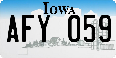 IA license plate AFY059