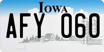 IA license plate AFY060