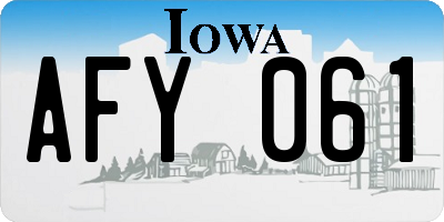IA license plate AFY061