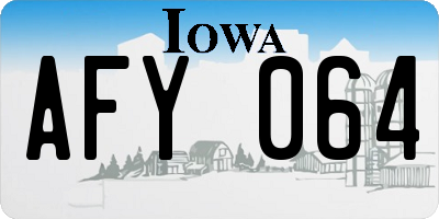 IA license plate AFY064