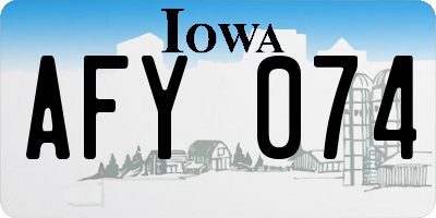 IA license plate AFY074