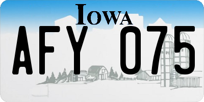 IA license plate AFY075