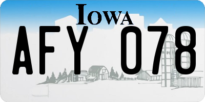 IA license plate AFY078