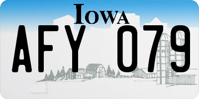 IA license plate AFY079