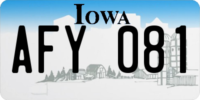 IA license plate AFY081