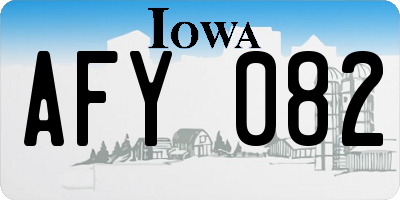 IA license plate AFY082