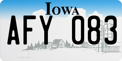 IA license plate AFY083