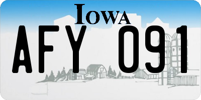 IA license plate AFY091