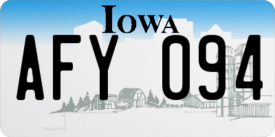 IA license plate AFY094
