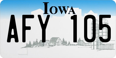 IA license plate AFY105