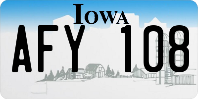 IA license plate AFY108