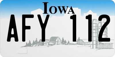 IA license plate AFY112