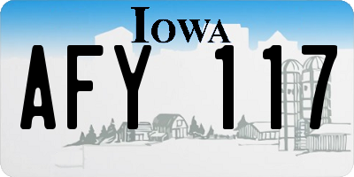 IA license plate AFY117