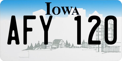 IA license plate AFY120