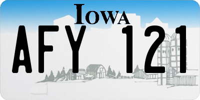 IA license plate AFY121