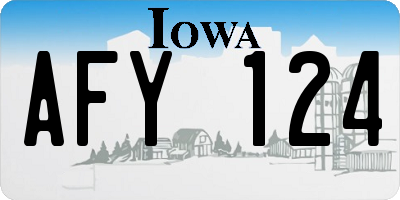 IA license plate AFY124
