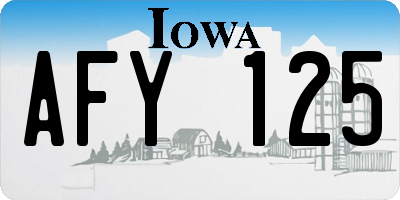 IA license plate AFY125