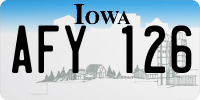 IA license plate AFY126