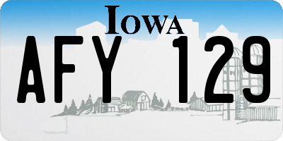 IA license plate AFY129