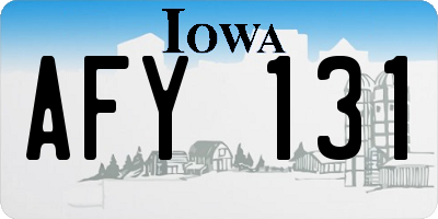 IA license plate AFY131
