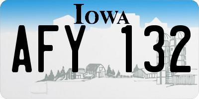 IA license plate AFY132
