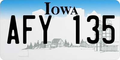 IA license plate AFY135