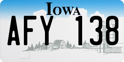 IA license plate AFY138