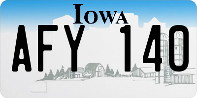 IA license plate AFY140