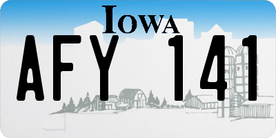 IA license plate AFY141