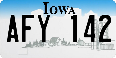 IA license plate AFY142