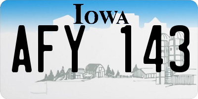IA license plate AFY143