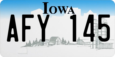 IA license plate AFY145