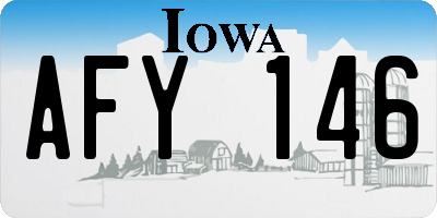 IA license plate AFY146