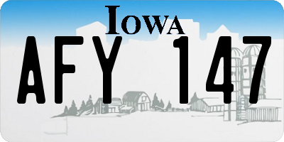 IA license plate AFY147