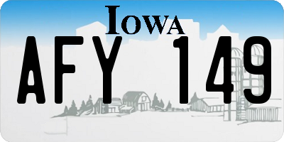 IA license plate AFY149