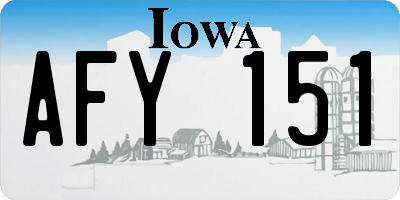 IA license plate AFY151