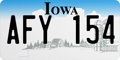 IA license plate AFY154