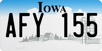 IA license plate AFY155